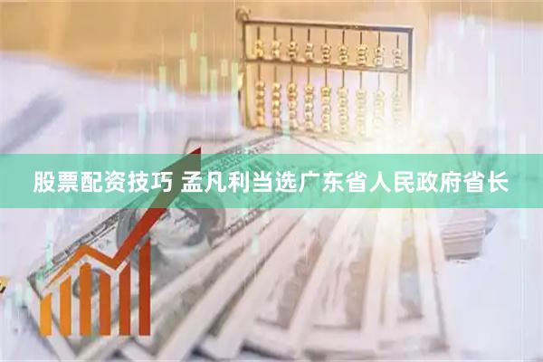 股票配资技巧 孟凡利当选广东省人民政府省长